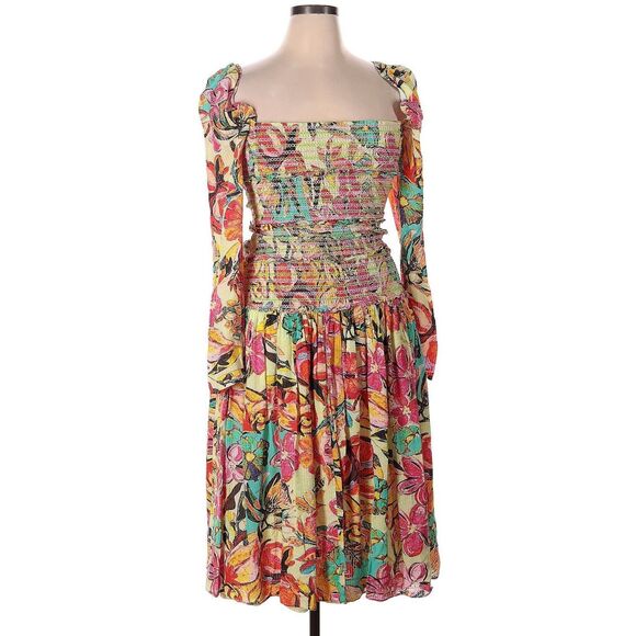 Floral Multicolor Smocked Dress - Picture 1 of 7